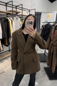 Пальто-пиджак, разноцветный (коричневый)