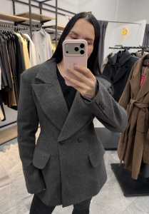 Пальто-пиджак, разноцветный (серый)