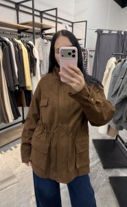 Куртка экозамша, коричневый