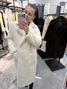 Пальто, шерсть молочный