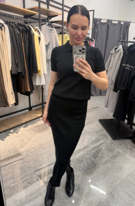 Костюм с юбкой, черный