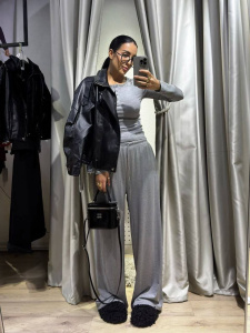 Костюм с лонгсливом, серый