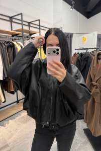 Куртка экокожа, черный