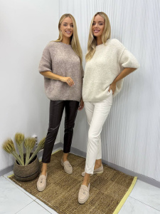 Брюки эко кожа, молочный