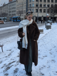 Пальто, шерсть коричневый