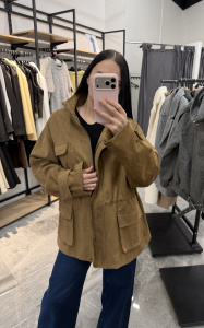 Куртка экозамша, песочный